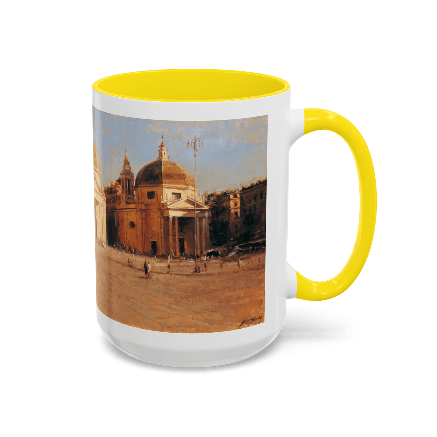 Piazza del Popolo - Elegant Accented Coffee Mug - 11oz & 15oz - Italian Landscapes - Andy Thomas Designs