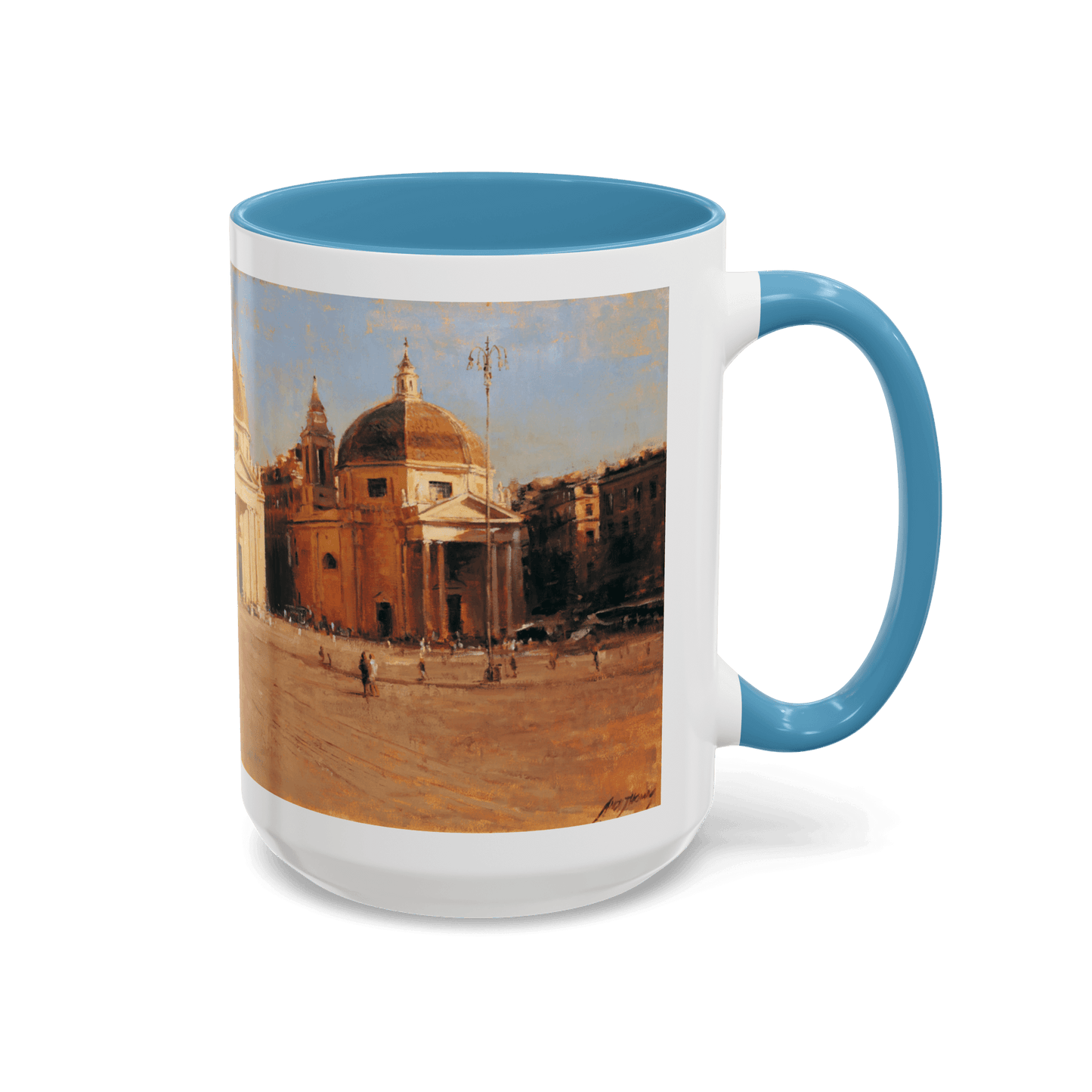 Piazza del Popolo - Elegant Accented Coffee Mug - 11oz & 15oz - Italian Landscapes - Andy Thomas Designs