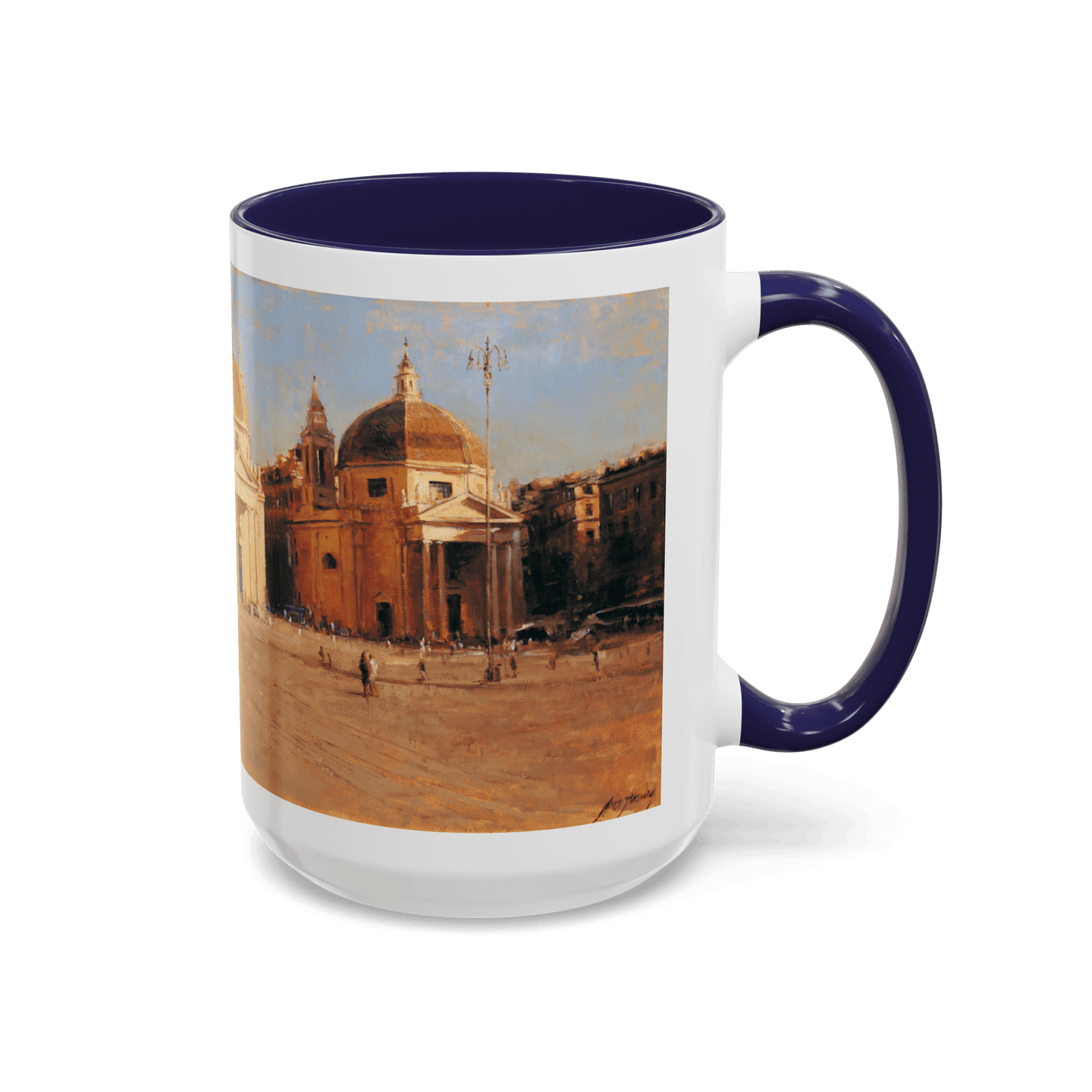 Piazza del Popolo - Elegant Accented Coffee Mug - 11oz & 15oz - Italian Landscapes - Andy Thomas Designs