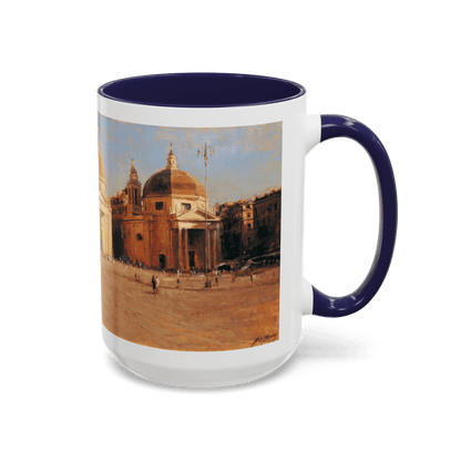 Piazza del Popolo - Elegant Accented Coffee Mug - 11oz & 15oz - Italian Landscapes - Andy Thomas Designs