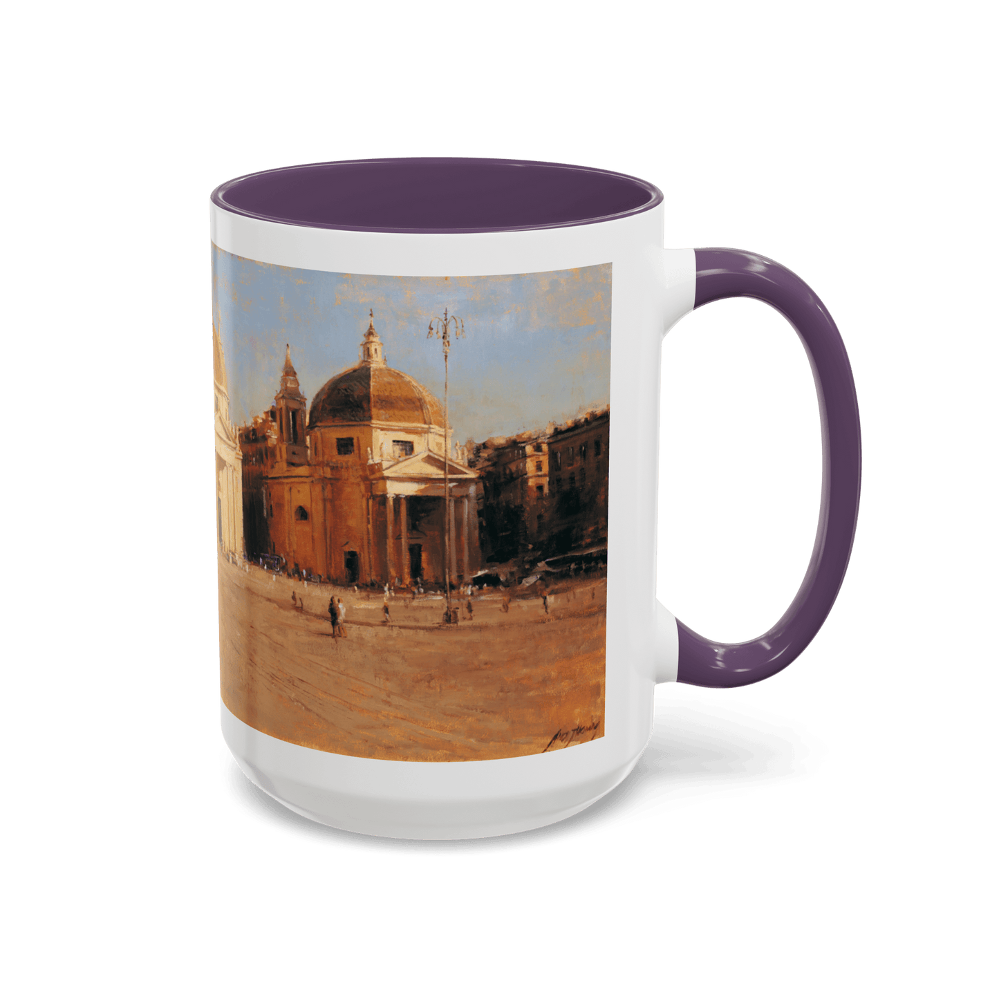 Piazza del Popolo - Elegant Accented Coffee Mug - 11oz & 15oz - Italian Landscapes - Andy Thomas Designs