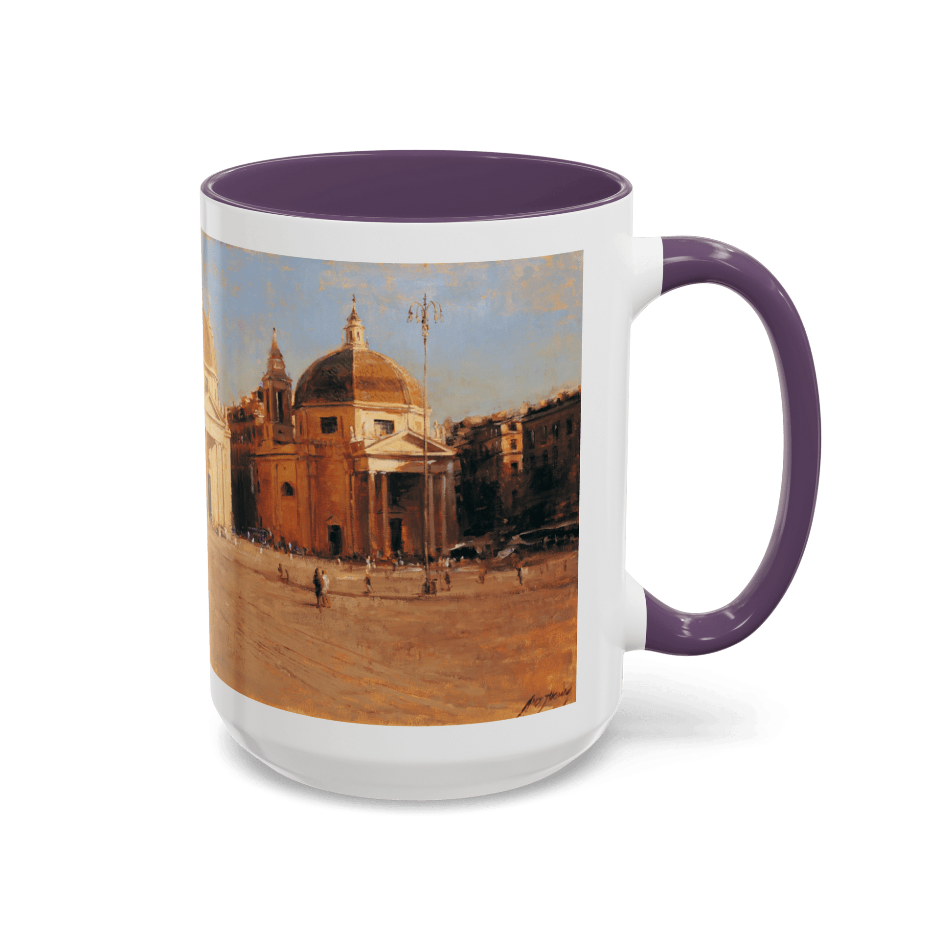 Piazza del Popolo - Elegant Accented Coffee Mug - 11oz & 15oz - Italian Landscapes - Andy Thomas Designs