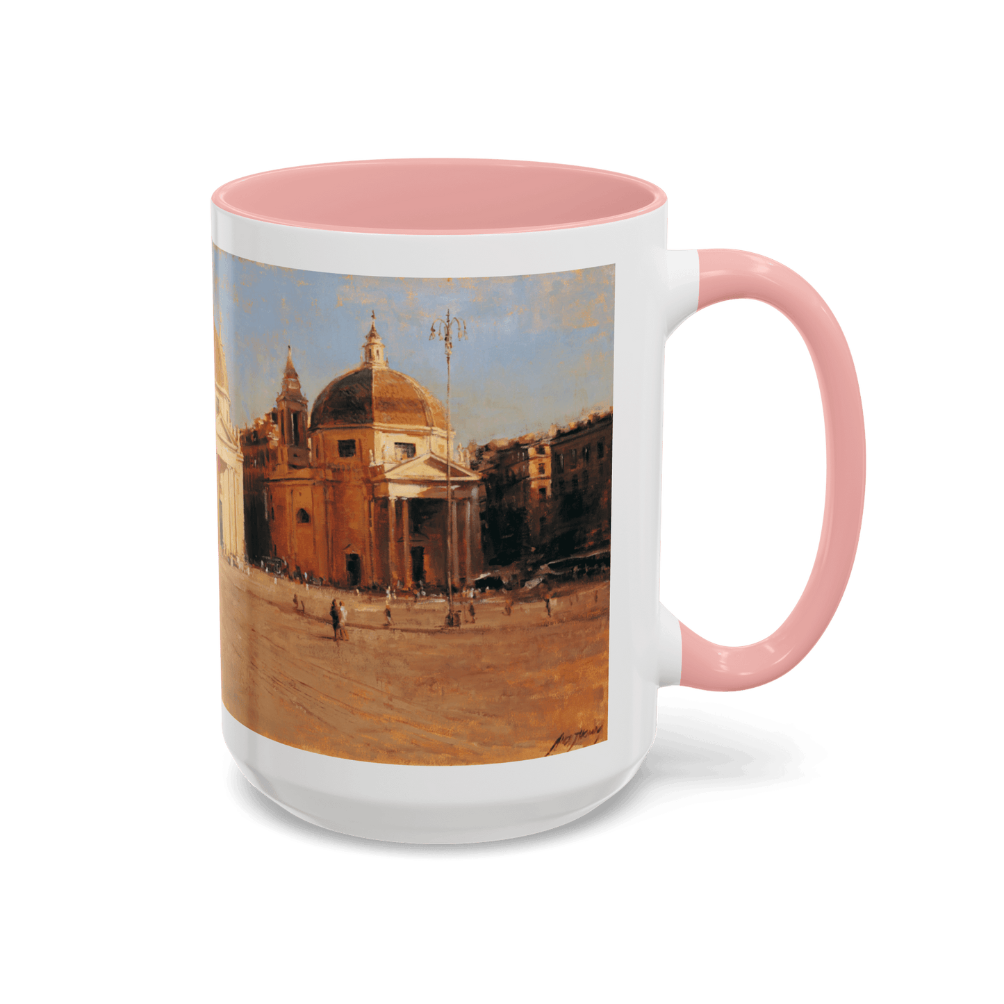 Piazza del Popolo - Elegant Accented Coffee Mug - 11oz & 15oz - Italian Landscapes - Andy Thomas Designs