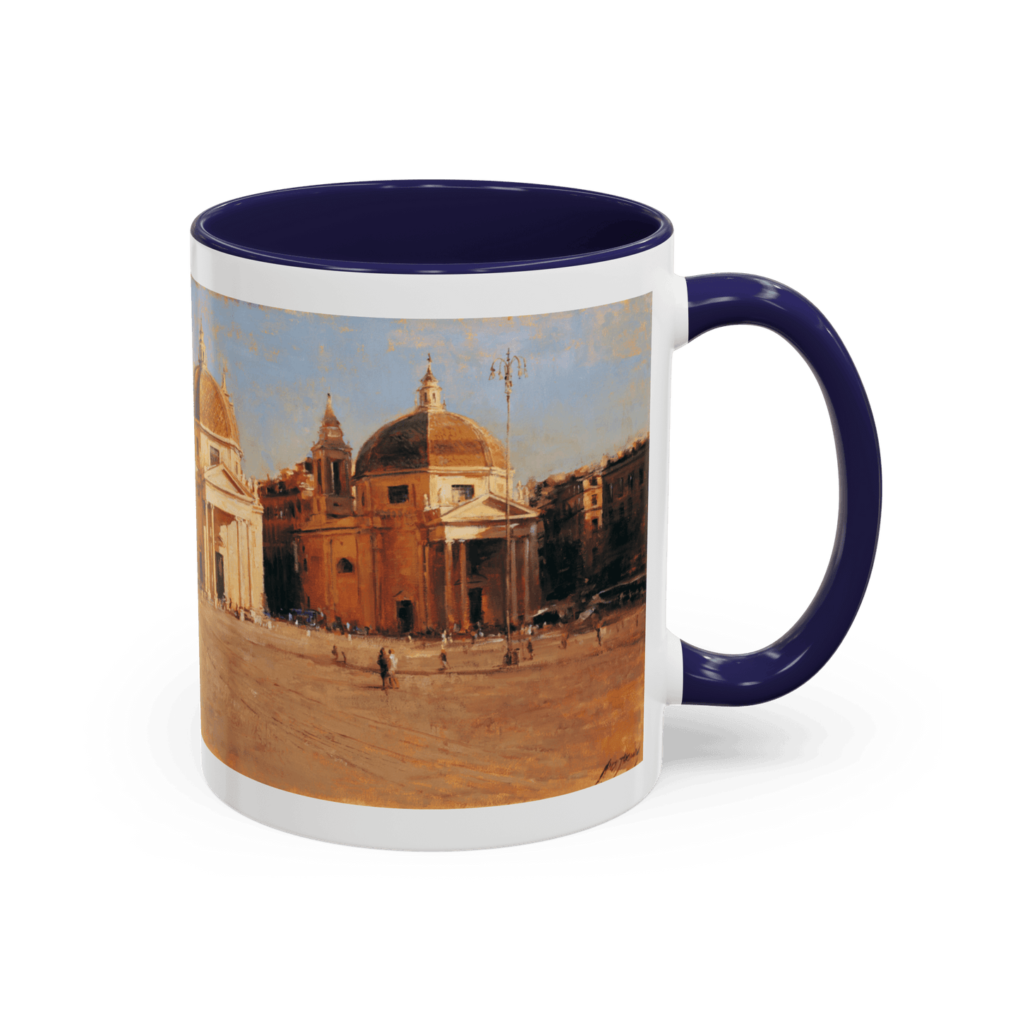 Piazza del Popolo - Elegant Accented Coffee Mug - 11oz & 15oz - Italian Landscapes - Andy Thomas Designs