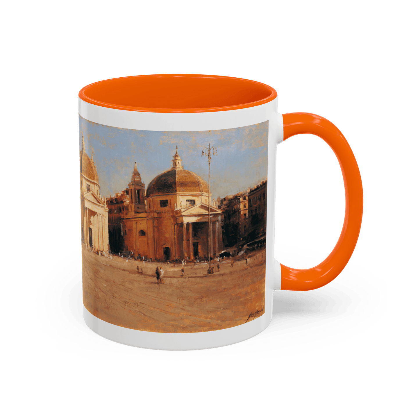 Piazza del Popolo - Elegant Accented Coffee Mug - 11oz & 15oz - Italian Landscapes - Andy Thomas Designs