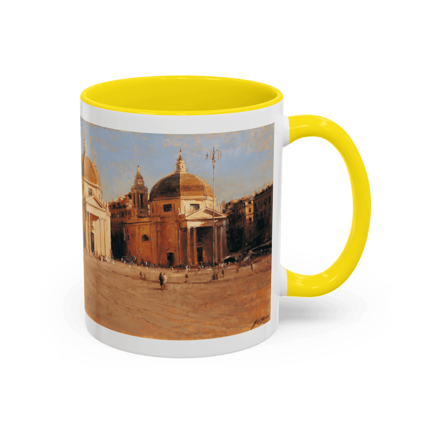 Piazza del Popolo - Elegant Accented Coffee Mug - 11oz & 15oz - Italian Landscapes - Andy Thomas Designs