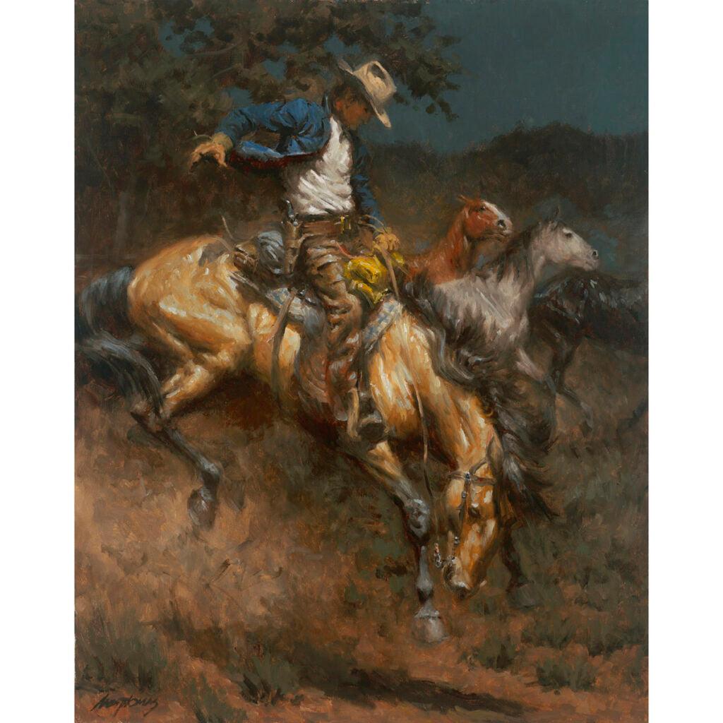 Wall Art: The Lone Cowboy Takes a Horse | Andy Thomas Timeless Ed. - Andy Thomas Designs