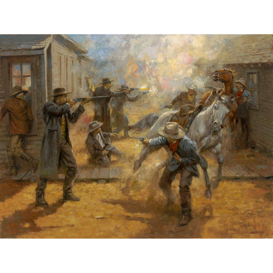 Wall Art: Tombstone Turmoil | O.K. Corral Fight | Andy Thomas Western Art Prints - Andy Thomas Designs