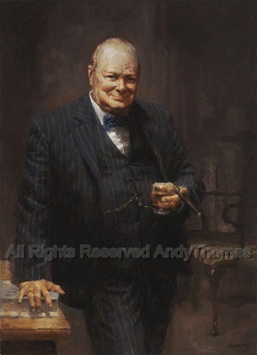 Wall Art: Winston Churchill | Politician Portrait | Andy Thomas President Prints - Andy Thomas Designs