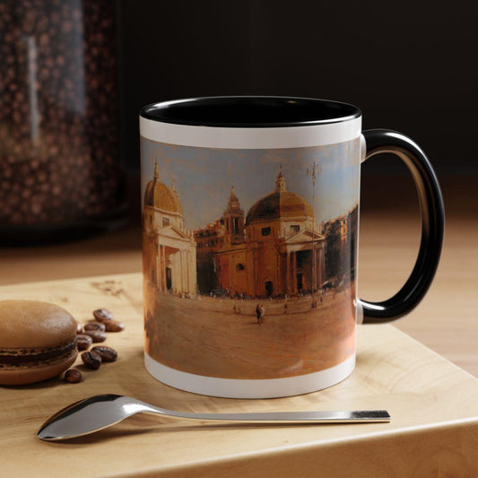 Piazza del Popolo - Elegant Accented Coffee Mug - 11oz & 15oz - Italian Landscapes - Andy Thomas Designs